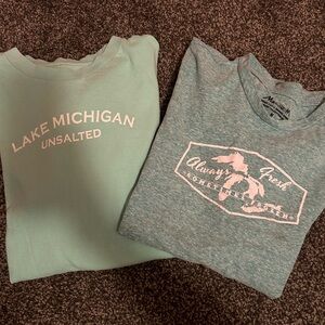 Blue Short Sleeve Tee Casual Cotton Blend